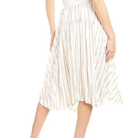 Vince crushed panel stripe midi skirt size M - Picture 2 of 7